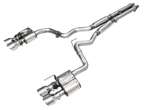 Premium AWE 2024-2025 Ford Mustang GT Fastback S650 RWD SwitchPath Catback Exhaust w/ Quad Chrome Silver Tips - 3025-42650