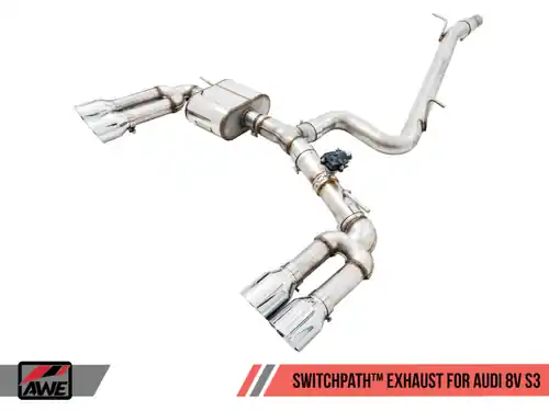 Top Rated AWE Tuning 2015-2020 Audi 8V S3 SwitchPath Exhaust w/Chrome Silver Tips 102mm - 3025-42068