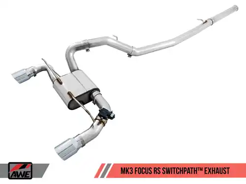 AWE Tuning 2016-2018 Ford Focus RS SwitchPath Cat-back Exhaust - Diamond Black Tips - 3025-33024 Buy Online