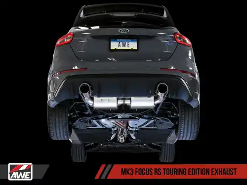 AWE Tuning 2016-2018 Ford Focus RS Touring Edition Cat-back Exhaust- Non-Resonated - Chrome Silver Tips - 3015-32088 Buy Today