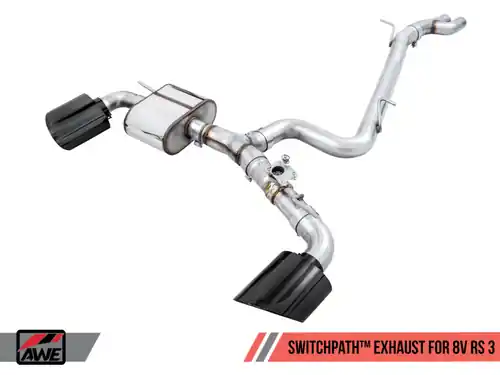 AWE Tuning 2017-2020 Audi RS3 8V SwitchPath Exhaust w/Diamond Black RS-Style Tips - 3025-33034 Buy Online