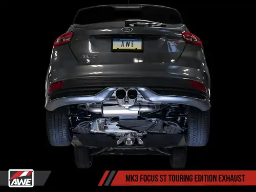Bargain AWE Tuning Touring Cat-Back Exhaust (Non-Resonated) with Diamond Black Tips - 2013-2018 Ford Focus ST MK3 - 3015-33092