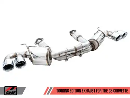 AWE Tuning Touring Edition Exhaust (Quad Chrome Silver Tips) for 2020-2025 Chevrolet Corvette C8 Stingray & E-Ray - 3015-42151 Big Sale