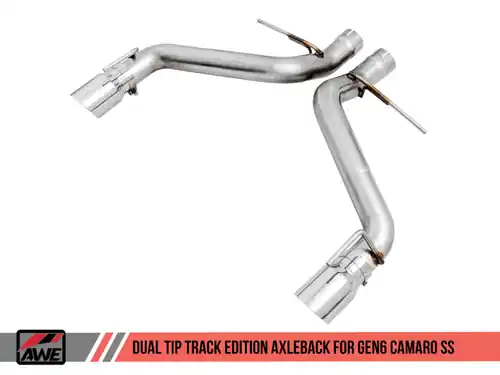Hot Deal AWE Tuning Track Edition Axle-Back Exhaust (Dual Chrome Silver Tips) for 2016-2024 Chevrolet Camaro SS - 3020-32049