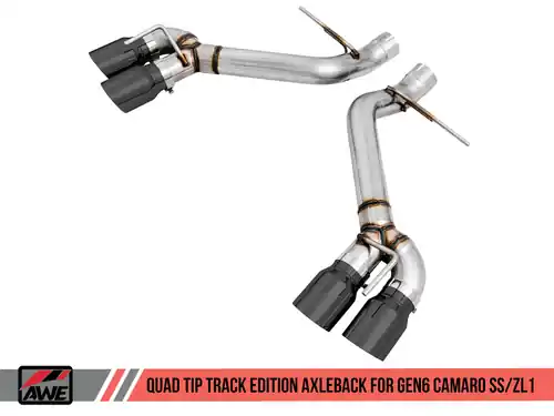 Sale AWE Tuning Track Edition Axle-Back Exhaust (Quad Diamond Black Tips) for 2016-2024 Chevrolet Camaro SS & ZL1 - 3020-43075