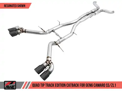 Don’t Miss Out AWE Tuning Track Edition Resonated Cat-Back Exhaust (Quad Diamond Black Tips) for 2016-2024 Chevrolet Camaro SS & ZL1 (Coupe / Auto Trans Only) - 3015-43112