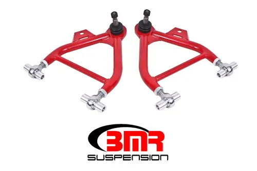 Limited Time BMR 1979-1993 Fox Mustang Lower A-Arms (Coilover Only) w/ Adj. Rod End and Tall Ball Joint - Red - AA039R