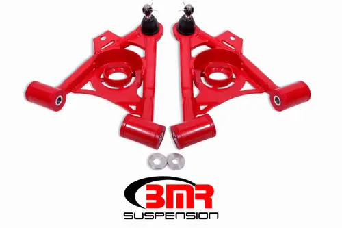 BMR 1979-1993 Fox Mustang Non-Adj Lower A-Arms Standard Ball Joint Spring Pocket - Red - AA034R Special Offer