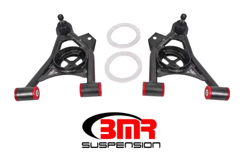 BMR 1979-1993 Mustang Fox Lower Control A-Arm Front w/ Spring Pocket/Tall Ball Joint - Black Hammertone - AA037H Markdown