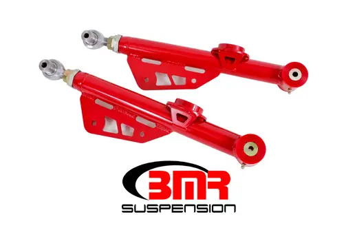 Best Choice BMR 1979-1998 Fox Mustang On-Car Adj. Lower Control Arms / Rod End Combo (Polyurethane) - Red - TCA051R