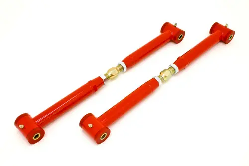 Exclusive BMR 1982-2002 GM F-Body (Camaro, Firebird, WS6) 3rd / 4th Gen Chrome Moly Lower Control Arms On-Car Adj. (Polyurethane) - Red - MTCA002R