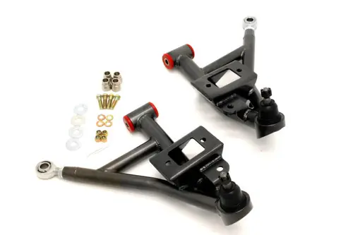 BMR 1993-2002 GM F-Body (Camaro, Firebird, WS6) Adj. Lower A-Arms Poly/Rod End Combo - Black Hammertone - AA002H Weekend Sale
