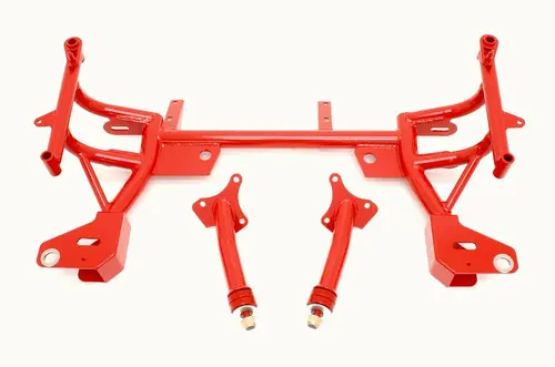 BMR 1993-2002 GM F-Body (Camaro, Firebird, WS6) K-Member w/ Turbo SBC/BBC Motor Mounts and Pinto Mounts - Red - KM015-1R Instant Buy
