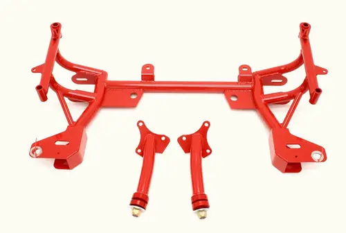 BMR 1993-2002 GM F-Body (Camaro, Firebird, WS6) K-Member w/ Turbo SBC/BBC Motor Mounts and STD. Rack Mounts - Red - KM015R Seasonal Sale