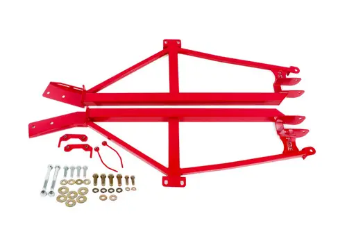 BMR 1993-2002 GM F-Body (Camaro, Firebird, WS6) Non-Convertible Bolt-On 4-Point Subframe Connectors - Red - SFC019R Fan Favorite