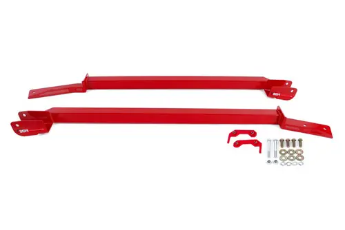 BMR 1993-2002 GM F-Body (Camaro, Firebird, WS6) Non-Convertible Bolt-On Boxed Subframe Connectors - Red - SFC023R Money Back Guarantee