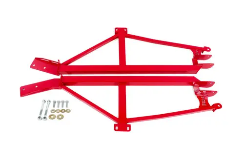 BMR 1993-2002 GM F-Body (Camaro, Firebird, WS6) Non-Convertible Weld-On 4-Point Subframe Connectors - Red - SFC020R Special Offer