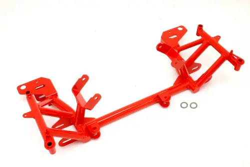 Get Yours BMR 1998-2002 GM F-Body (Camaro, Firebird, WS6) 4th Gen K-Member w/ LS1 Motor Mounts and STD. Rack Mounts - Red - KM003R