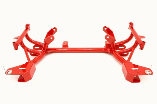 BMR 1998-2002 GM F-Body (Camaro, Firebird, WS6) 4th Gen K-Member w/ Turbo LS1 Motor Mounts and STD. Rack Mounts - Red - KM013R Professional Grade