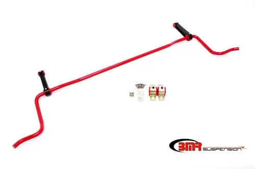 Bargain BMR 2005-2010 S197 Mustang Rear Solid 22mm Sway Bar Kit w/ Bushings & Billet Links - Red - SB023R