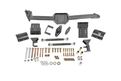 Time-Limited BMR 2005-2014 S197 Mustang Body Mount Watts Link Rod End/Poly w/ Adj. Axle Clamps - Black Hammertone - WL006H