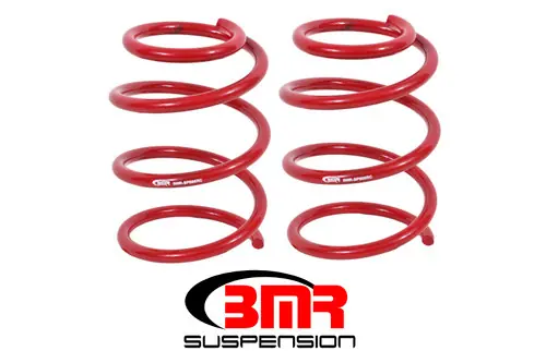 BMR 2005-2014 S197 Mustang GT Front Handling Version Lowering Springs - Red - SP066R Popular