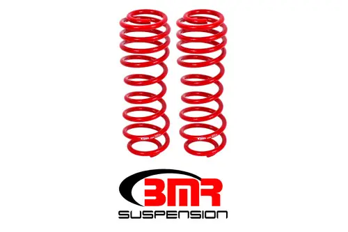 BMR 2005-2014 S197 Mustang GT/GT500 Rear Performance/Drag Lowering Springs - Red - SP012R Authentic