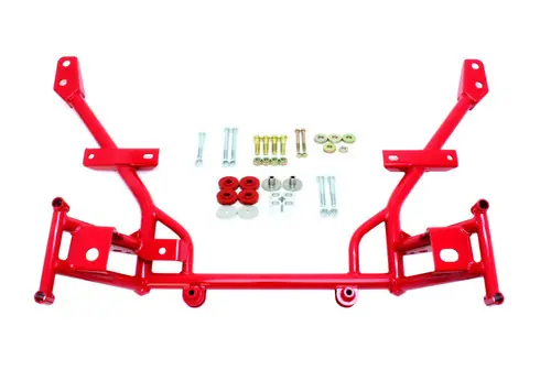 BMR 2005-2014 S197 Mustang K-Member w/ 1/2in Lowered Motor Mounts and STD. Rack Mounts - Red - KM020R Best Choice