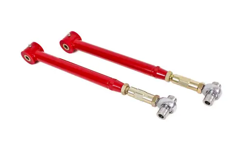 No Minimum Order BMR 2005-2014 S197 Mustang On-Car Adj. Lower Control Arms / Rod End Combo (Polyurethane) - Red - TCA021R
