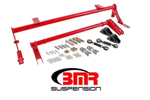 Professional Grade BMR 2005-2014 S197 Mustang Rear Bolt-On Hollow 35mm Xtreme Anti-Roll Bar Kit (Delrin) - Red - XSB011R
