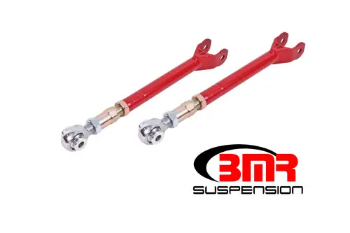 Handmade BMR 2008-2023 Challenger Lower Trailing Arms w/ On-Car Adj. Rod Ends - Red - LTA112R