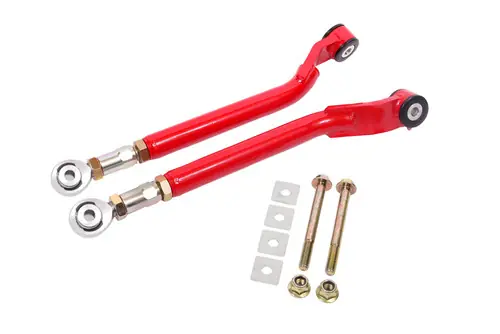 Time-Limited BMR 2008-2023 Challenger Rear On-Car Adj. Toe Rods Delrin/Rod End Combo - Red - TR110R