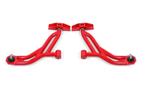 BMR 2010-2014 Ford Mustang Non-Adj. Lower A-Arms Delrin/Rod End w/ 19mm Tall Ball Joint - Red - AA756R Limited Offer