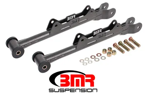 Original BMR 2010-2015 5th Gen Camaro Chrome Moly Non-Adj. Rear Lower Control Arms (Delrin) - Black Hammertone - MTCA030H