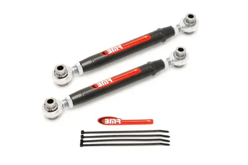 Best Price BMR 2010-2015 5th Gen Camaro Rear Adj. Rod Ends Toe Rods - Black Hammertone - TR004H