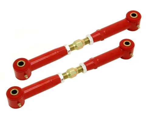 Hassle-Free Returns BMR 2010-2015 5th Gen Camaro Rear Adj. Toe Rods (Polyurethane) - Red - TR003R