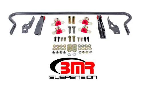 Hassle-Free Returns BMR 2011-2014 S197 Mustang Rear Hollow 25mm Adj. Sway Bar Kit w/ Bushings - Black Hammertone - SB042H