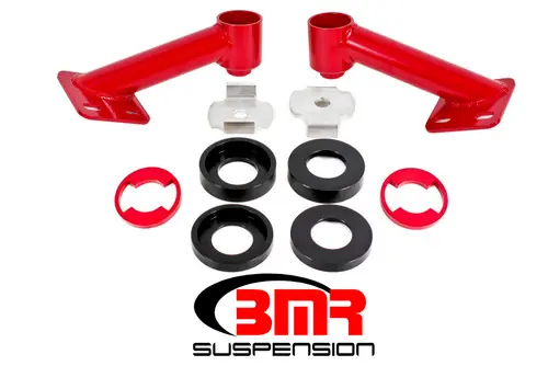 Buy Direct BMR 2015-2023 S550 Mustang (2024+ S650 Mustang) Cradle Bushing Lockout Kit - Red - CB005R