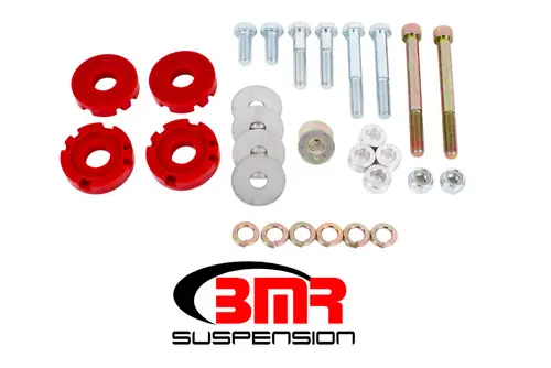 High Quality BMR 2015-2023 S550 Mustang (2024+ S650 Mustang) Differential Lockout Bushing Kit (Polyurethane) - Red - BK051