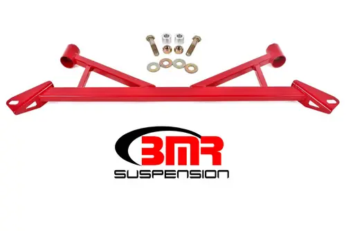 BMR 2015-2023 S550 Mustang (2024+ S650 Mustang) Front 4-Point Subframe Chassis Brace - Red - CB006R Direct From Factory