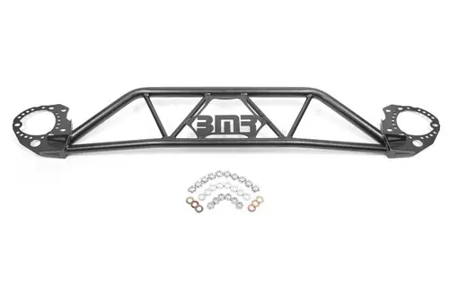 Buy Today BMR 2015-2023 S550 Mustang (2024+ S650 Mustang) Front Twin Tube Design Strut Tower Brace - Black Hammertone - STB760H