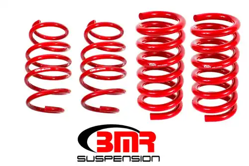 Sale BMR 2015-2023 S550 Mustang (2024+ S650 Mustang) Handling Version Lowering Springs (Set Of 4) - Red - SP083R