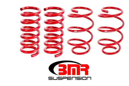 Best Choice BMR 2015-2023 S550 Mustang (2024+ S650 Mustang) Performance Version Lowering Springs (Set Of 4) - Red - SP080R
