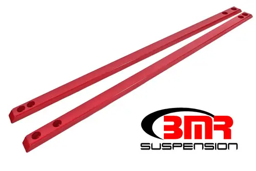 BMR 2015-2023 S550 Mustang (2024+ S650 Mustang) Super Low Profile Chassis Jacking Rails - Red - CJR002R Weekend Sale