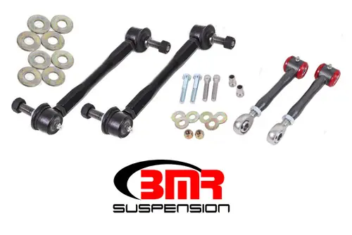 Discount BMR 2016-2024 6th Gen Camaro Front and Rear Sway Bar End Link Kit - Black Hammertone - ELK015H
