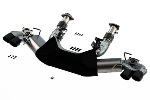 Borla 2020-2024 Chevrolet Corvette C8 6.2 ATAK 3in Exhaust System Dual Round Rolled A/C Black Chrome Tips Professional Grade