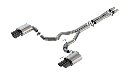 Place Order Borla 2024-2025 Ford Mustang GT 5.0L V8 3 in ATAK Catback Non-Active Exhaust- Black Chrome Quad Tip