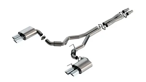 Borla 2024-2025 Ford Mustang GT 5.0L V8 3 in ATAK Catback Non-Active Exhaust- Chrome Quad Tip Modern