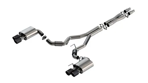 Borla 2024-2025 Ford Mustang GT 5.0L V8 3 in S-Type Catback Non-Active Exhaust- Carbon Fiber Quad Tip Premium
