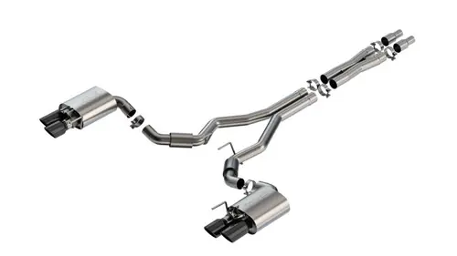 Borla 2024-2025 Ford Mustang GT 5.0L V8 w/ Active Exhaust S-Type Cat-Back Exhaust System - Black Chrome Weekend Sale